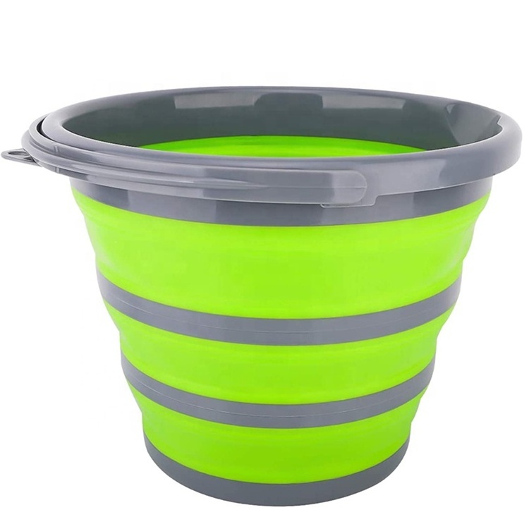 10L/2.64 Gallon Capacity Folding Ice Bucket Silicone Collapsible Bucket for Fishing Collapsible Camping Caravan Bucket