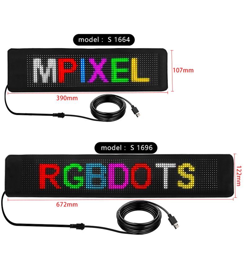 App control car Digital letrero programable led window scrolling led display flexible led screen panel flexible led car sign