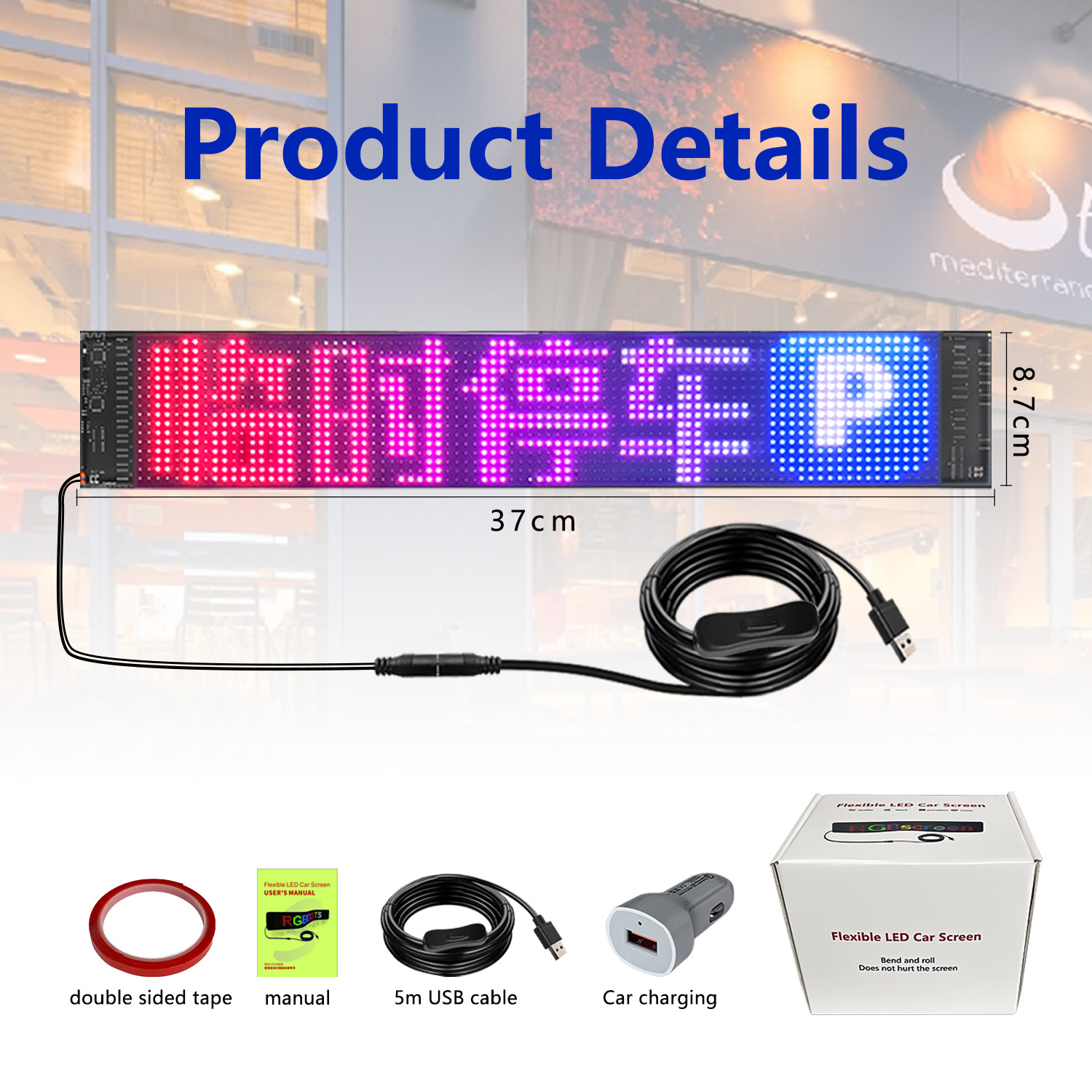 Programmable Flexible LED Display Car Scrolling Advertise Message foldable LED Display sign Board CUSTOM PIXEL LED PANEL