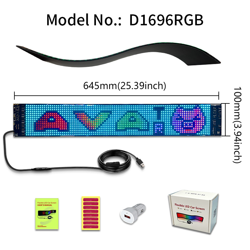 Programmable Flexible LED Display Car Scrolling Advertise Message foldable LED Display sign Board CUSTOM PIXEL LED PANEL