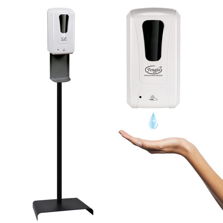 Automatic Alcohol Hand Sanitizer Dispenser Free Standing Public Stainless Steel Foam Soap Dispenser Free Spare Parts Plastic