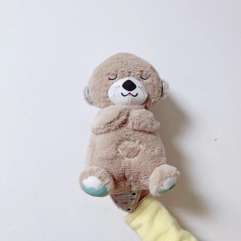 New breathing light Lullaby cute bear sleep baby bear sleep music doll