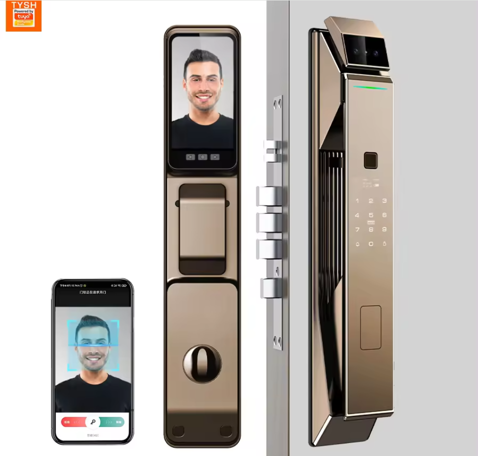 Tuya Wifi 3d Face Recognition Smart Door Lock With Camera  Biometric Fingerprint Security Fully Automatic Smart Lock