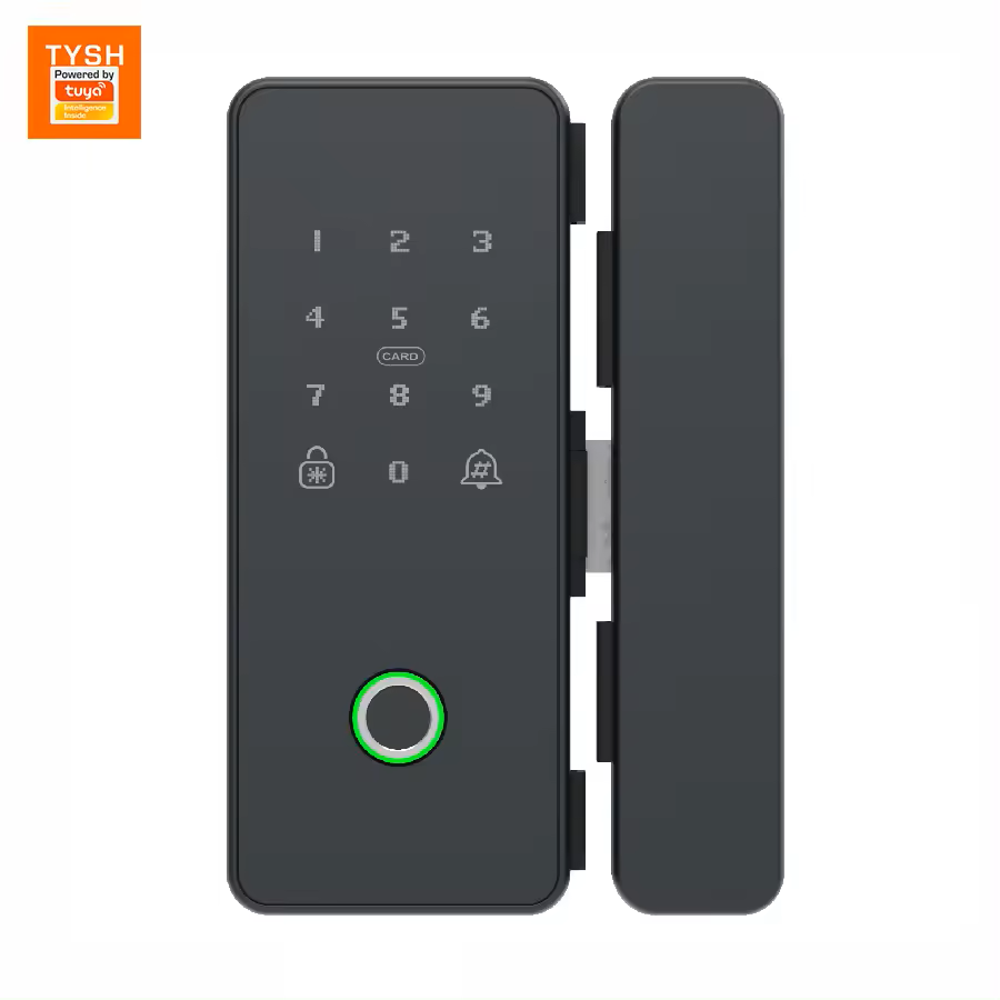 Tuya WiFi+Bluetooth Smart Deadbolt Lock Fingerprint Password Key Remote Unlock Smart Door Lock for Glass Door