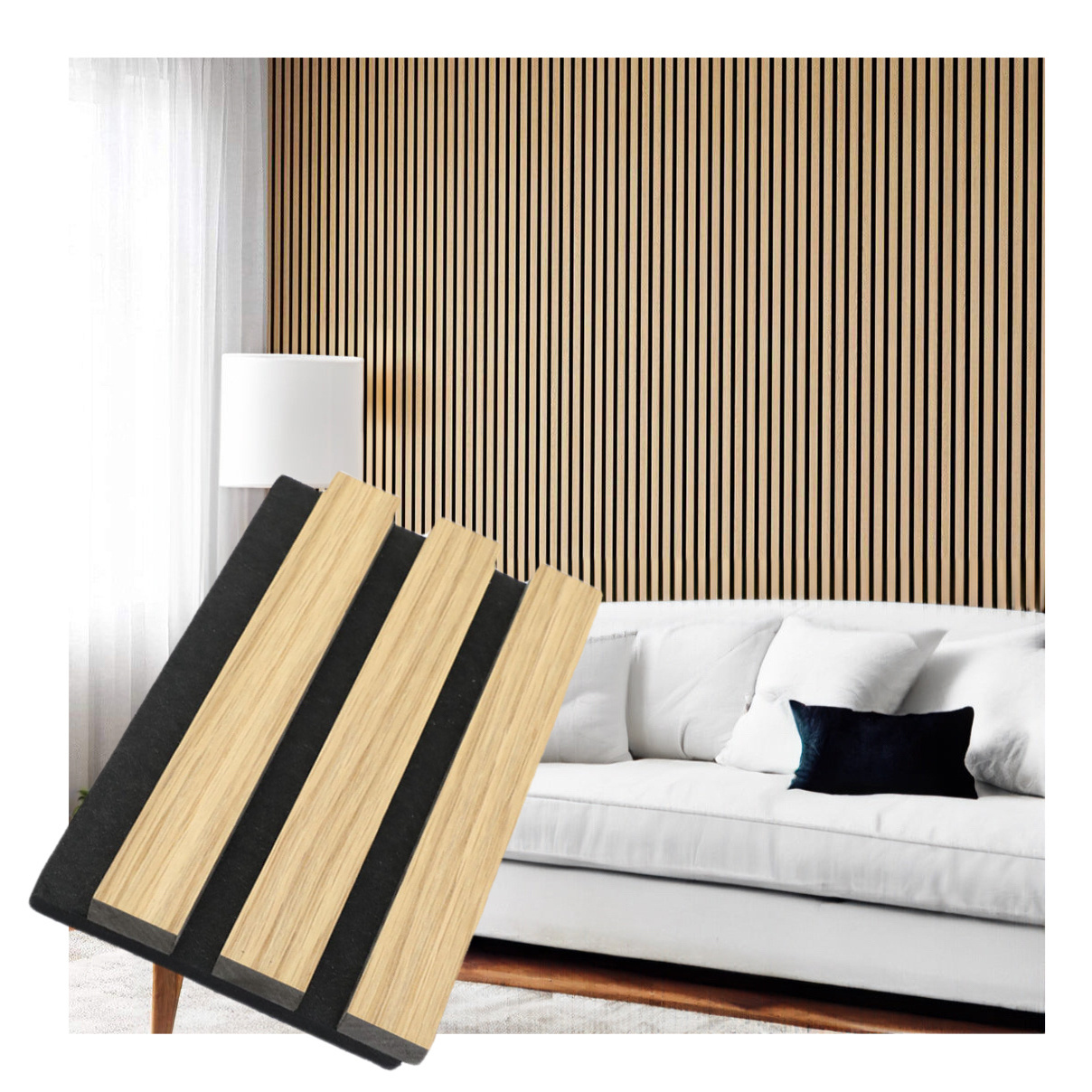 3d model design Seamless Design Acoustic Slat Wood MDF Veneer Wooden Slatted tv Wall Panels