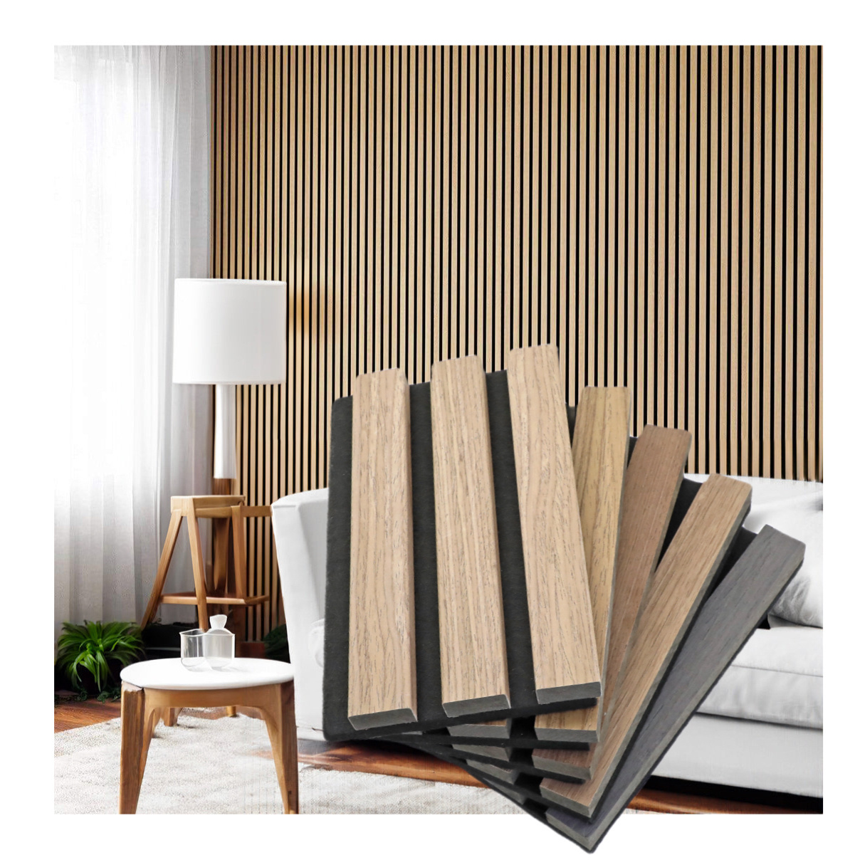 3d model design Seamless Design Acoustic Slat Wood MDF Veneer Wooden Slatted tv Wall Panels