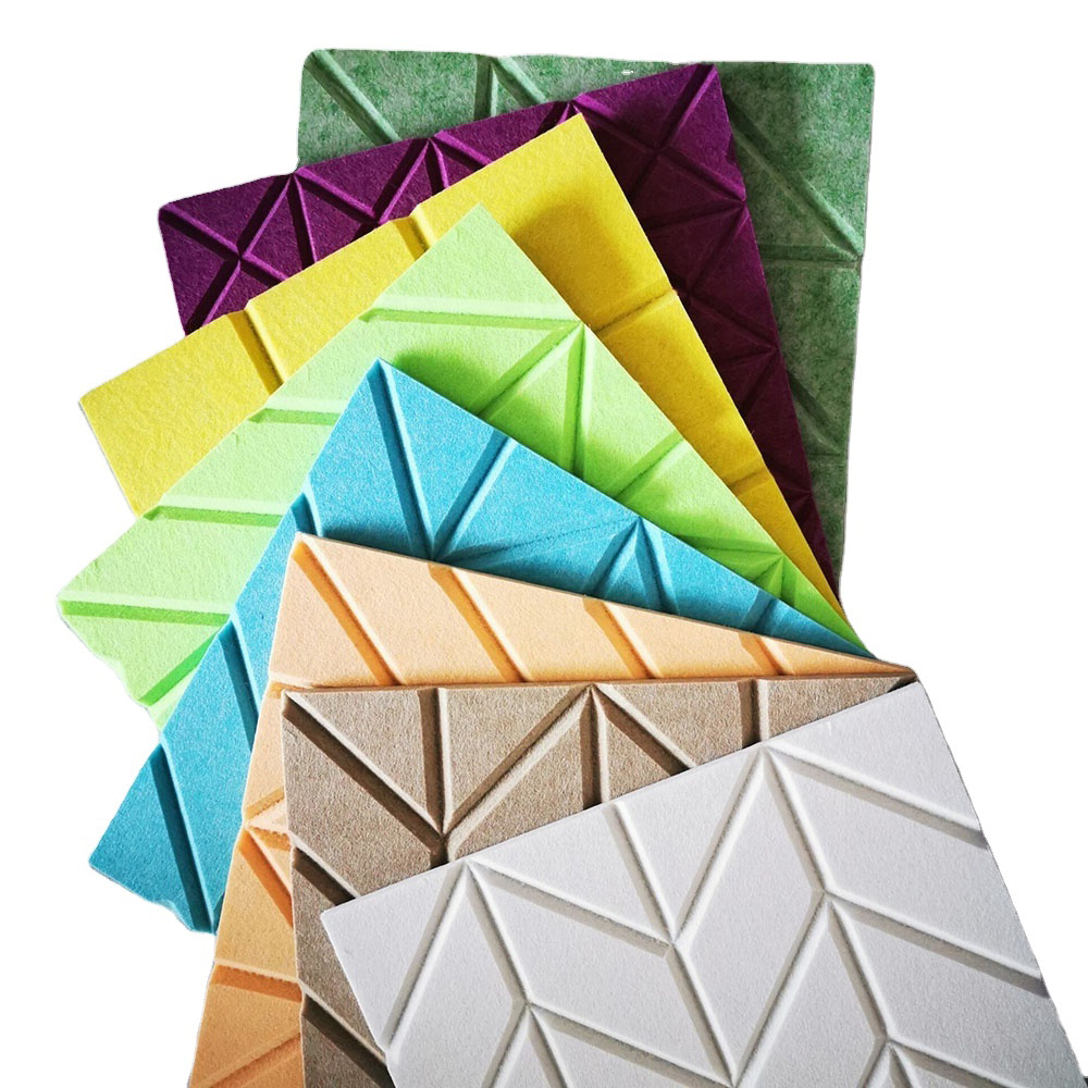 Self Adhesive Hexagon panels Square Large Polyester Felt Board Tiles Sound Proof Acoustic Wall Panel