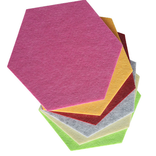 Self Adhesive Hexagon panels Square Large Polyester Felt Board Tiles Sound Proof Acoustic Wall Panel