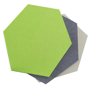 Best price 8mm 9mm 12mm polyester felt 3D design pet felt hexagon wall panel