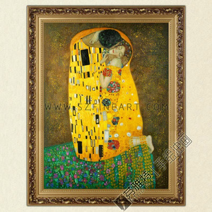 The Kiss, 100% Handmade Oil Painting Canvas Reproduction of Gustav Klimt