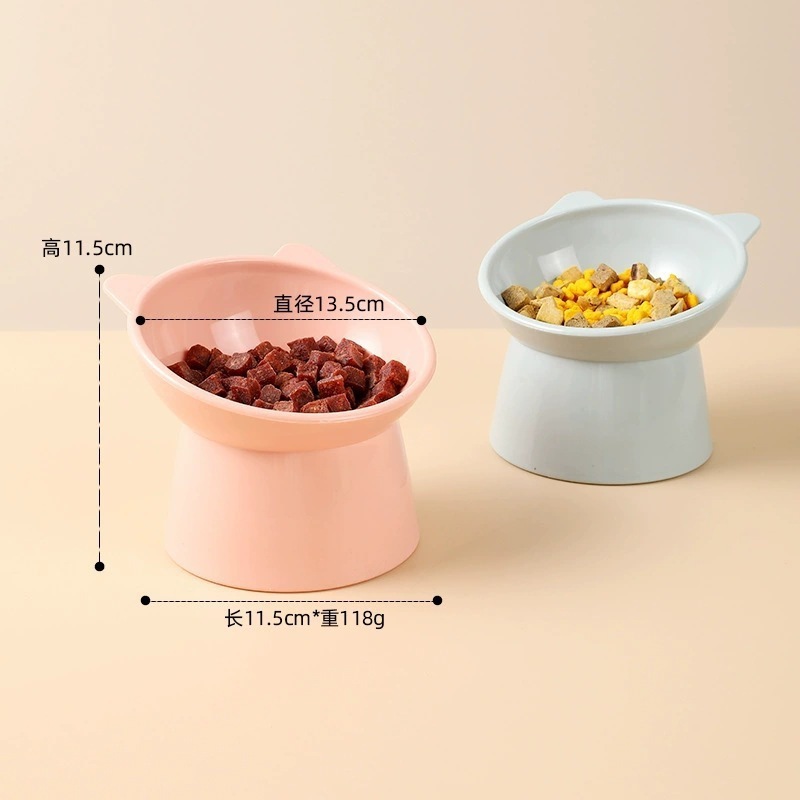 Factory Price Plastic Raised Neck Protected Cat Dog Water Food Feeding High Pet Bowl Custom Pet Bowl Elevated Pet Bowls