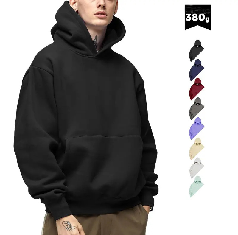 Custom Luxury Oversized Hoodie Men Heavy 400gsm Hoodie 100% Cotton Pullover Sweatshirt Custom Logo French Terry Hoodie 460 Gsm