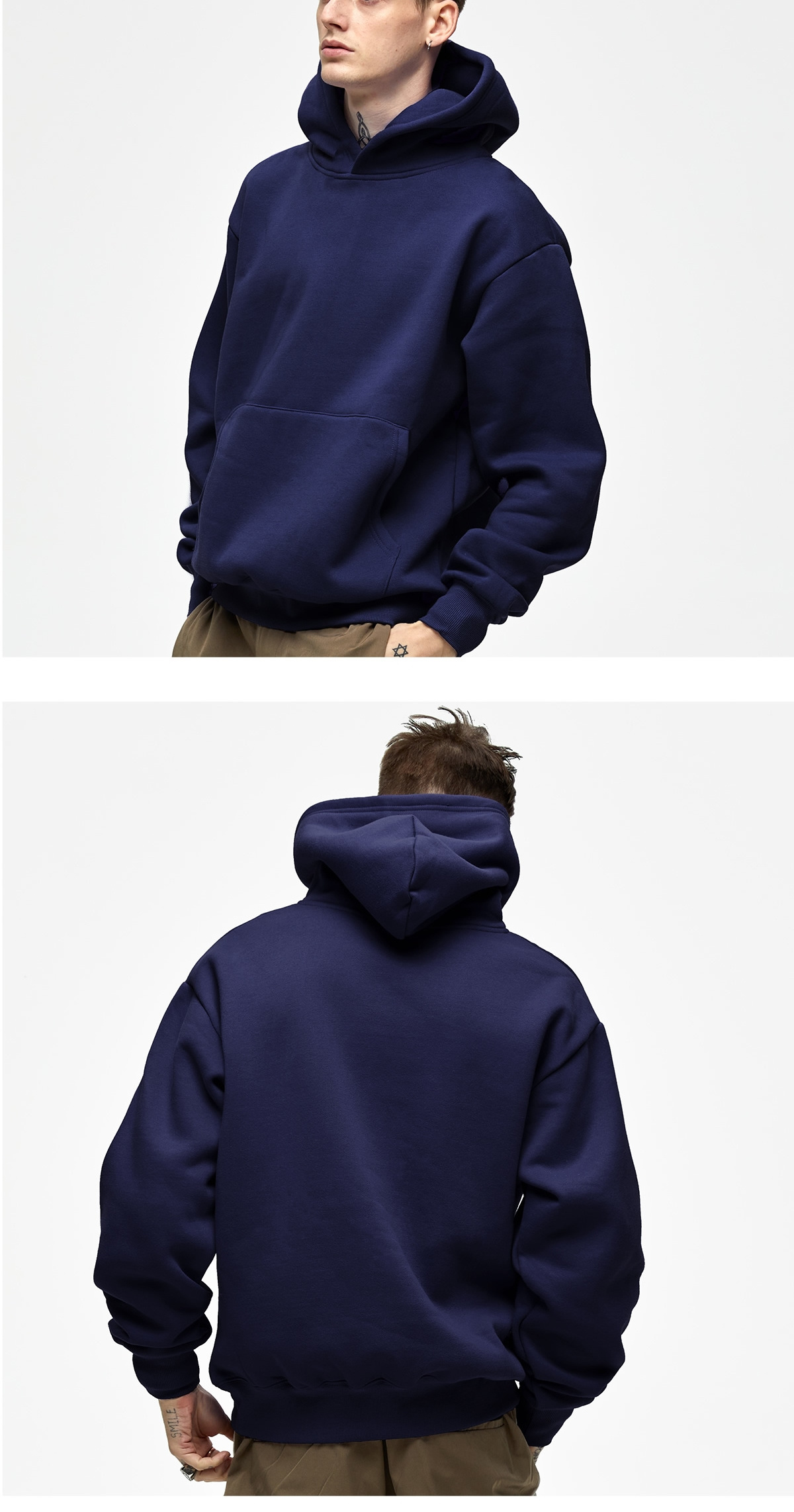 Custom Luxury Oversized Hoodie Men Heavy 400gsm Hoodie 100% Cotton Pullover Sweatshirt Custom Logo French Terry Hoodie 460 Gsm