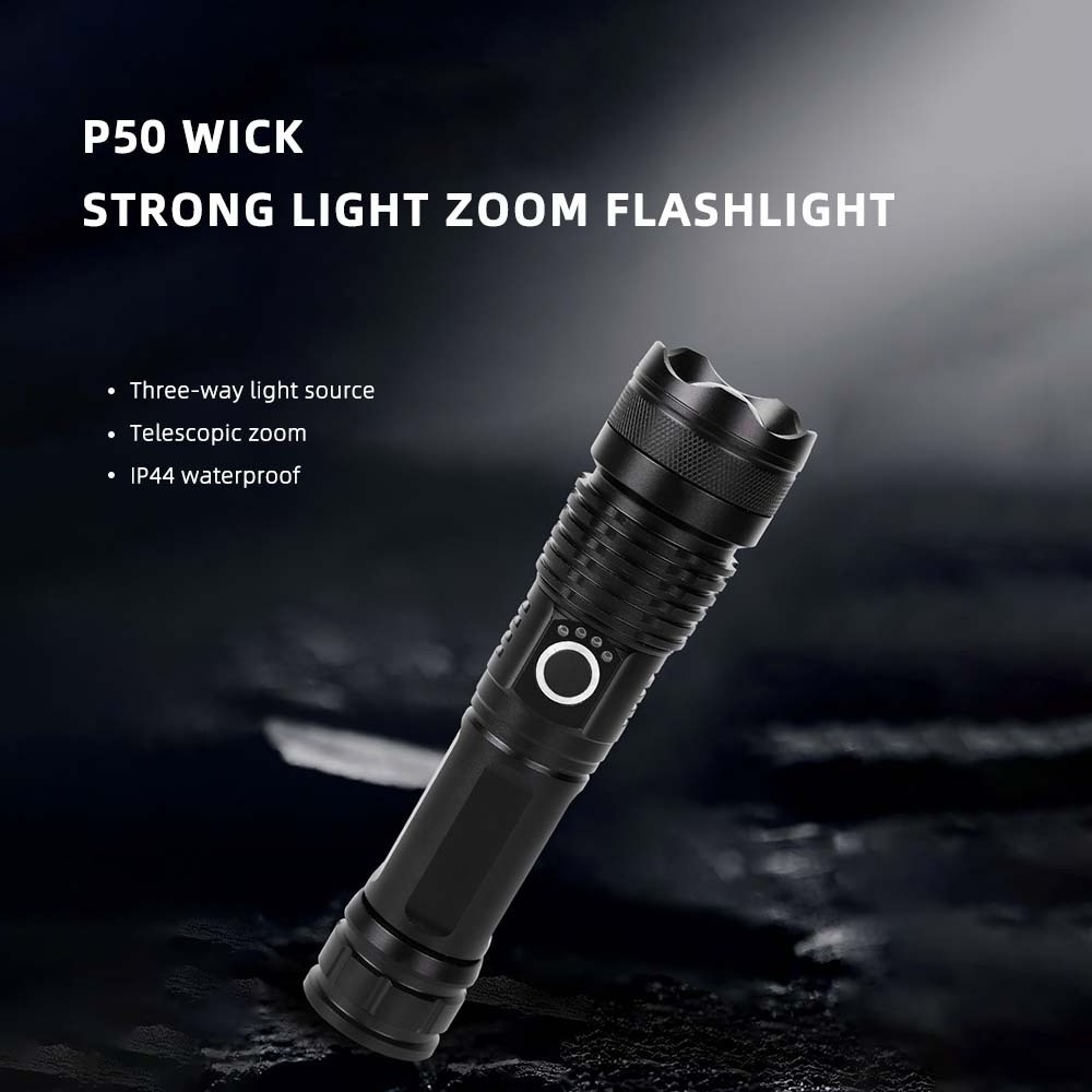 Powerful Camping Lamp Mini Rechargeable Cob Flashlight High Lumens 100000 BatteryAdjustable Led Tactical Flashlight