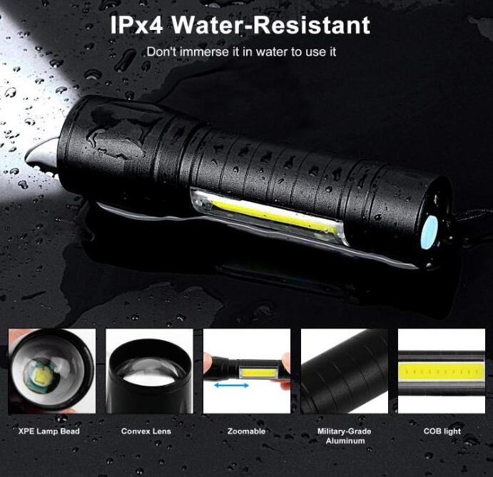 High Power Security Camping Lamp Waterproof Bright Cob Mini Rechargeable Led Touch Light Flashlight