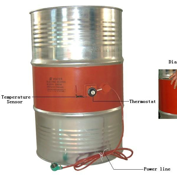 250x1740x1.5mm 2000W 230V drum heaters