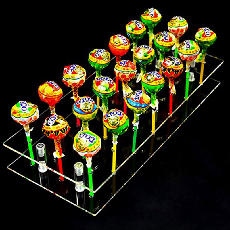 Wholesale Counter Plastic candies holder Acrylic candy store display lollipop display holder for retail shop