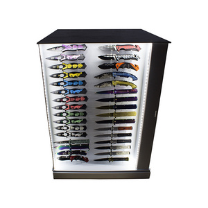 Custom counter top rotating scissor case professional Acrylic knife display case for wholesale