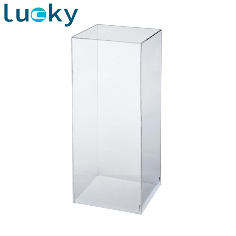 Clear Acrylic Square Cylinder Plinth Floral Display Stands Pedestal For Wedding Decoration