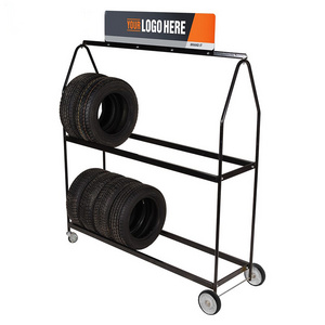 Customized Retail Store Metal Steel Wheel Display Floor Standing Auto Tyres Display Racks for Wholesale