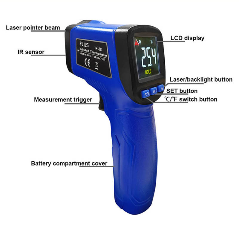 industrial thermometers digital precise non-contact measurement industrial infrared pyrometer temperature measuring instruments