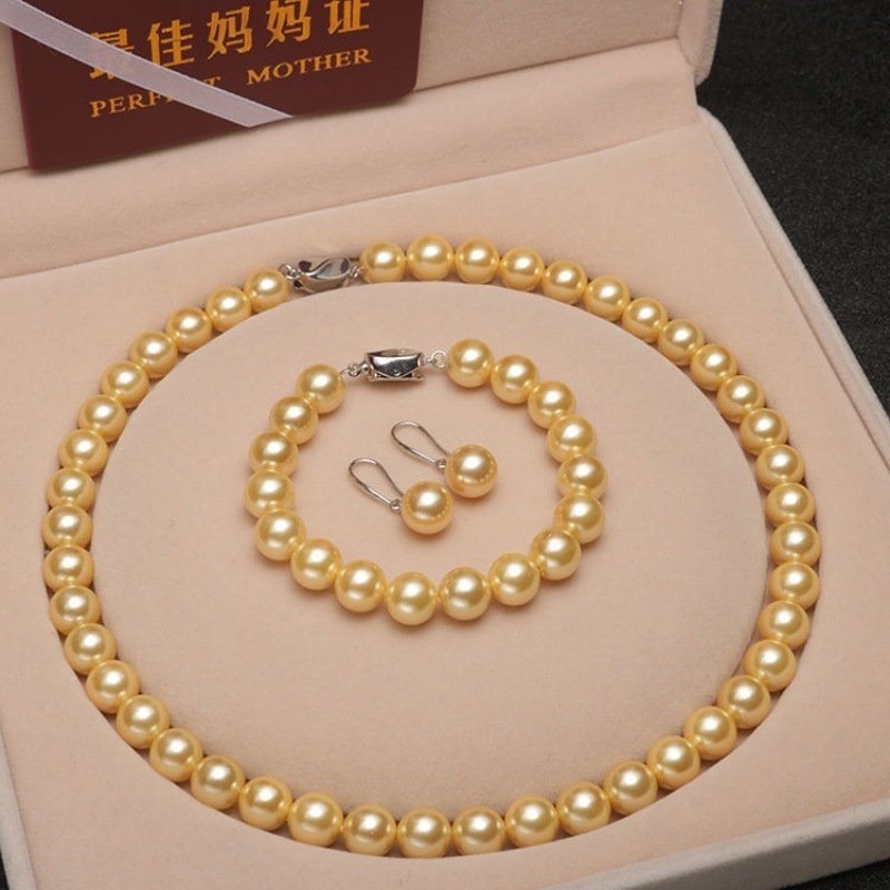 Wholesale Dainty Pearl Beads Necklace Jewelry Set Fresh Pearl Bracelet Necklace and Earings Sets for Women Wedding Jewelry