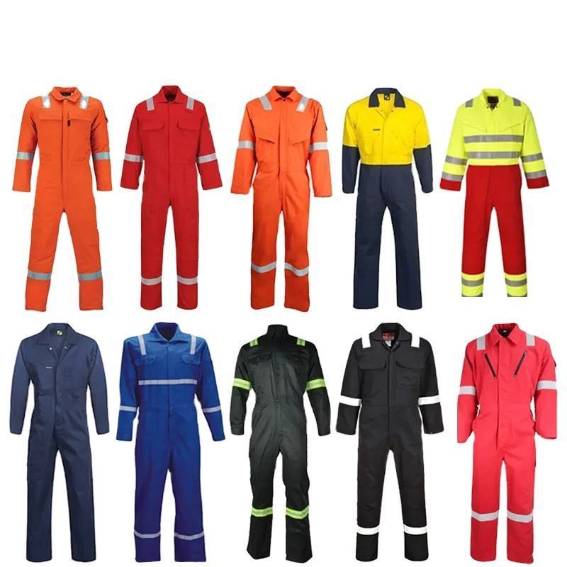 Factory Custom Fire Proof Work Overall Boiler Suit Industrial Safety Uniform Jumpsuit Workwear Flame Fire Retardant FR Coveralls