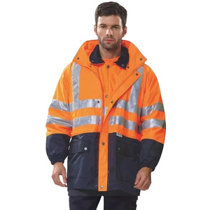 Customized Logo Fireproof Work reflective jacket Hi-Vis reflective safety jacket Wear For Men High visibility  work uniform