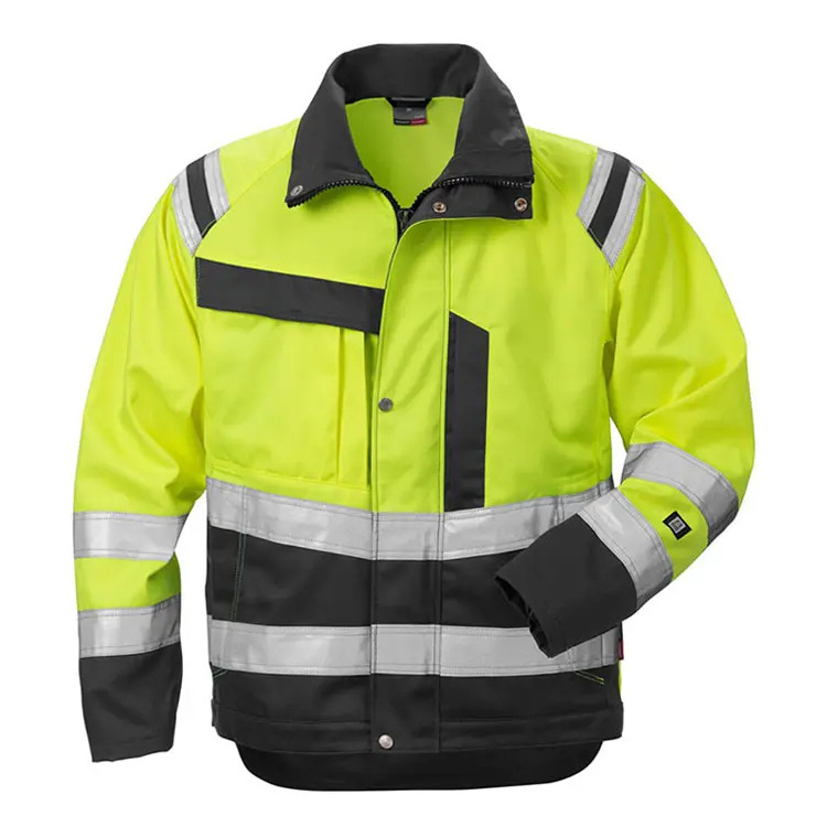 Custom Reflective Jacket High Visibility Waterproof Reflective Work Clothes Men'S Coat Safety Reflective Jacket