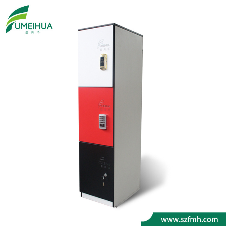 FMH Customized 6 door metal gym school locker with desk office home Multi-door multi-purpose storage cabinet