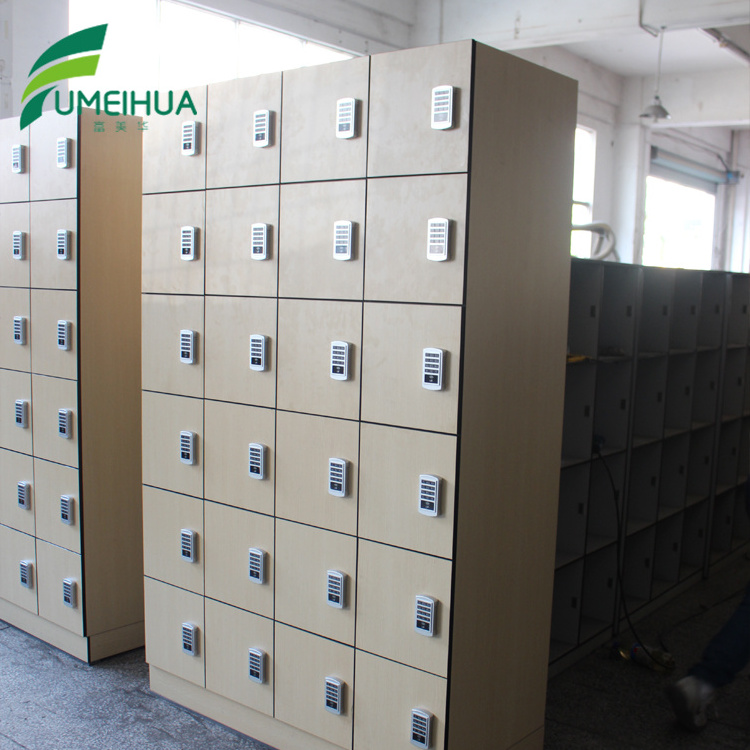 FMH Customized 6 door metal gym school locker with desk office home Multi-door multi-purpose storage cabinet