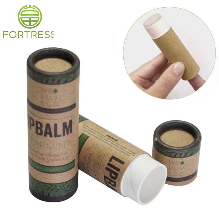 Empty Biodegradable Spiral Lip Balm Tube Packaging Custom Cosmetic Chapstick Kraft Lipbalm Paper cardboard Tubes