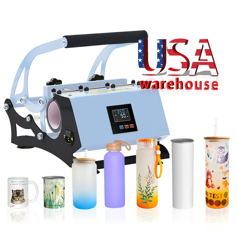 USA warehouse 10oz 12oz 15oz 20oz 30oz Straight Tumbler Mug Press Heat Press Machine Sublimation Printing Machine for tumblers