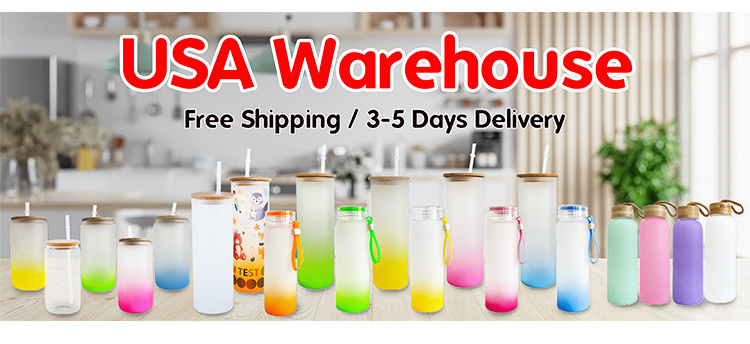 Us Warehouse 16Oz 17Oz 20Oz 25Oz Frosted Clear Iridescent Sublimation Blanks Glass Beer Can Cup Tumbler With Bamboo Lid