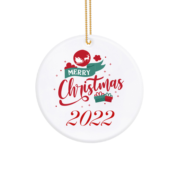 Ceramic Printable Bauble MDF Holiday Decor Hanging Custom Blank Decorations Christmas Ornament Sublimation