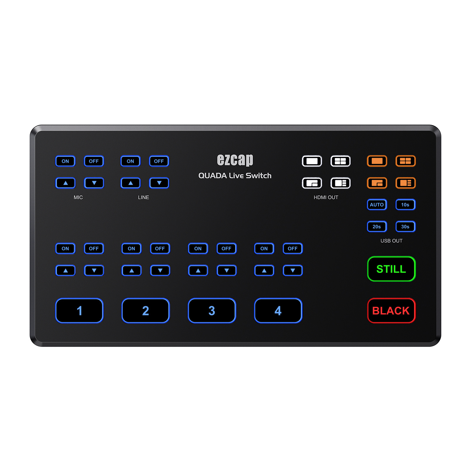 ezcap QUADA Live Switch 4 channel HD video live stream Switch ---ezcap328