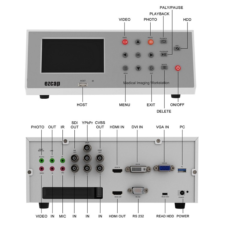 ezcap292 Medical Imaging Workstation Video Record and Stream from HDMI, SDI, DVI, VGA, Component Video, RCA Video Capture