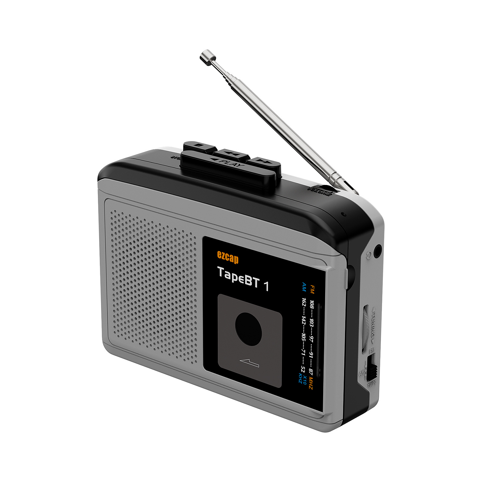 ezcap244 TapeBT1 Bluetooth Cassette Player with AM FM  Radio Walkman Inside Speaker Tape Player