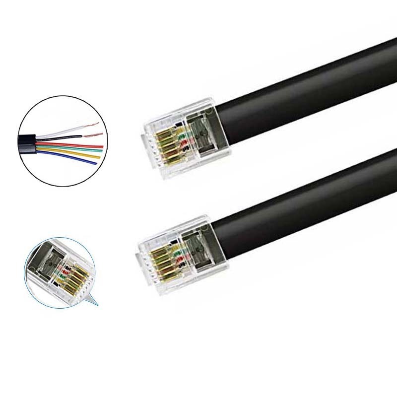 rj11 6p4c telephone cable flat telephone ri11 6p4c cable 6 pin telephone 4 c