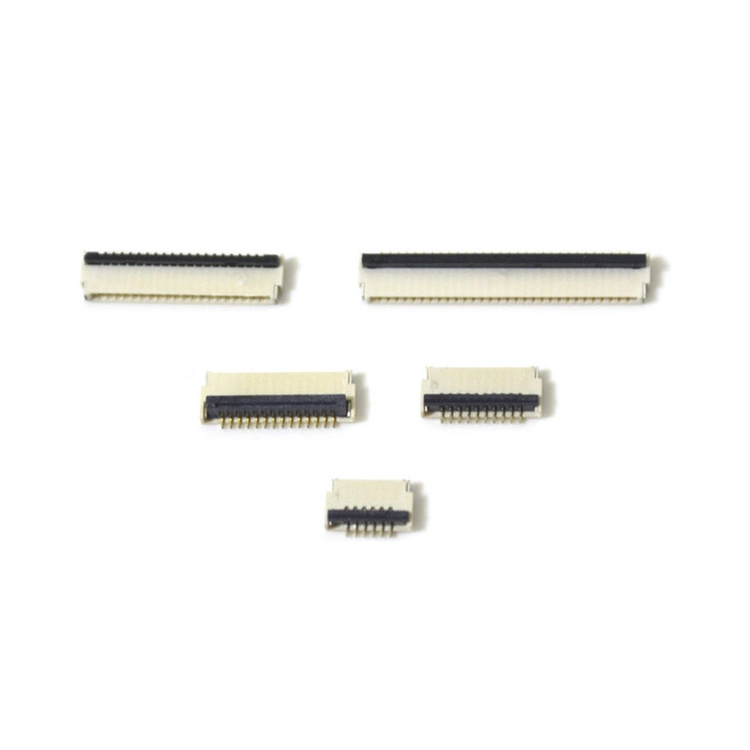 Pcb Connectors 0.5mm Pitch 1.0mm H 6/10/14/20/30pin Top Bottom Contact Horizontal Vertical Zif Lcd Fpc Ffc Connector