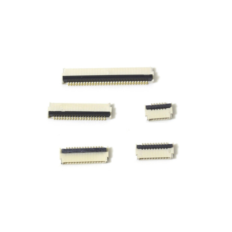 Pcb Connectors 0.5mm Pitch 1.0mm H 6/10/14/20/30pin Top Bottom Contact Horizontal Vertical Zif Lcd Fpc Ffc Connector