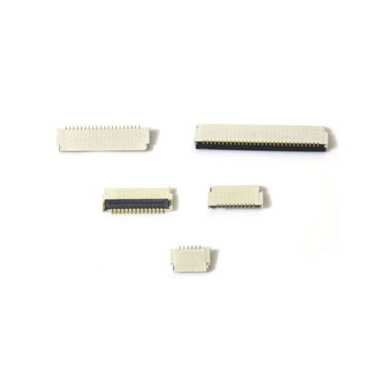 Pcb Connectors 0.5mm Pitch 1.0mm H 6/10/14/20/30pin Top Bottom Contact Horizontal Vertical Zif Lcd Fpc Ffc Connector