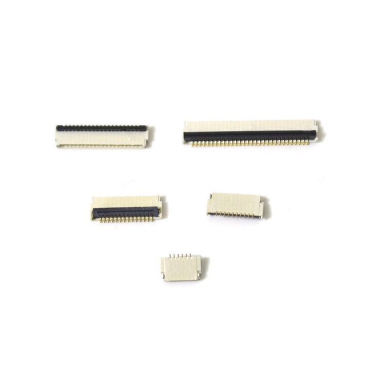 Pcb Connectors 0.5mm Pitch 1.0mm H 6/10/14/20/30pin Top Bottom Contact Horizontal Vertical Zif Lcd Fpc Ffc Connector