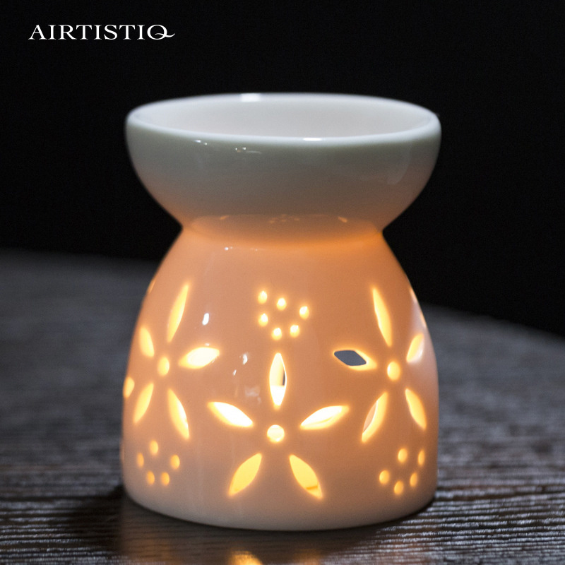 Tea Light Aroma Tarts Holder Diffuser Candle Wax Warmer Oil Burner Aromatherapy Ceramic Fragrance White Electric Wax Warmer