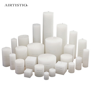 Hot Sale Unscented Customized Ivory White Pillar soy Wax Candles for Weddings Home Decoration paraffin candles