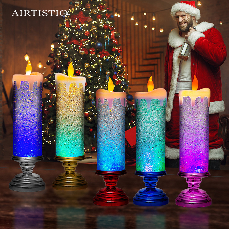 Christmas candle lamp light USB flameless led candles with moving flame