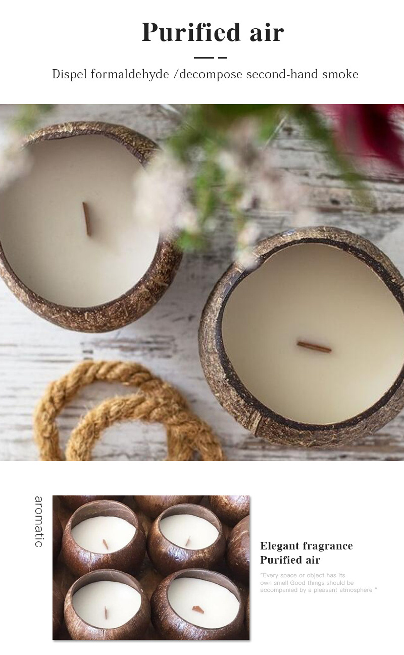 Empty Candle Jars Coconut Shell Bowl for Candle Making