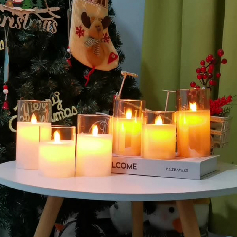 Ivory Color Battery Operated Dancing Flame LED Candles Flameless Flickering Pillar Candle with Remote and Timer LED candles