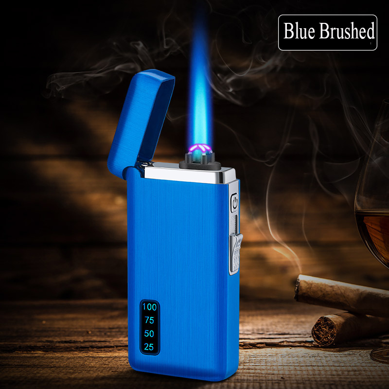 Windproof Versatile Turbo Jet Torch Lighter USB Rechargeable Plasma Dual Arc Electric Lighter Flame Adjustable Butane