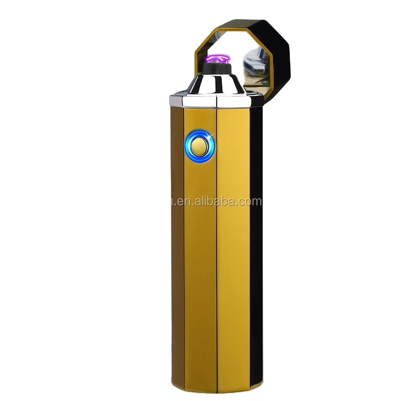 New Custom Metal Multifunction Smoke Plasma USB Electric Lighter, Rechargeable Electronic Dual Arc Pipe Cigar Lighter